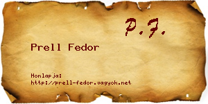 Prell Fedor névjegykártya